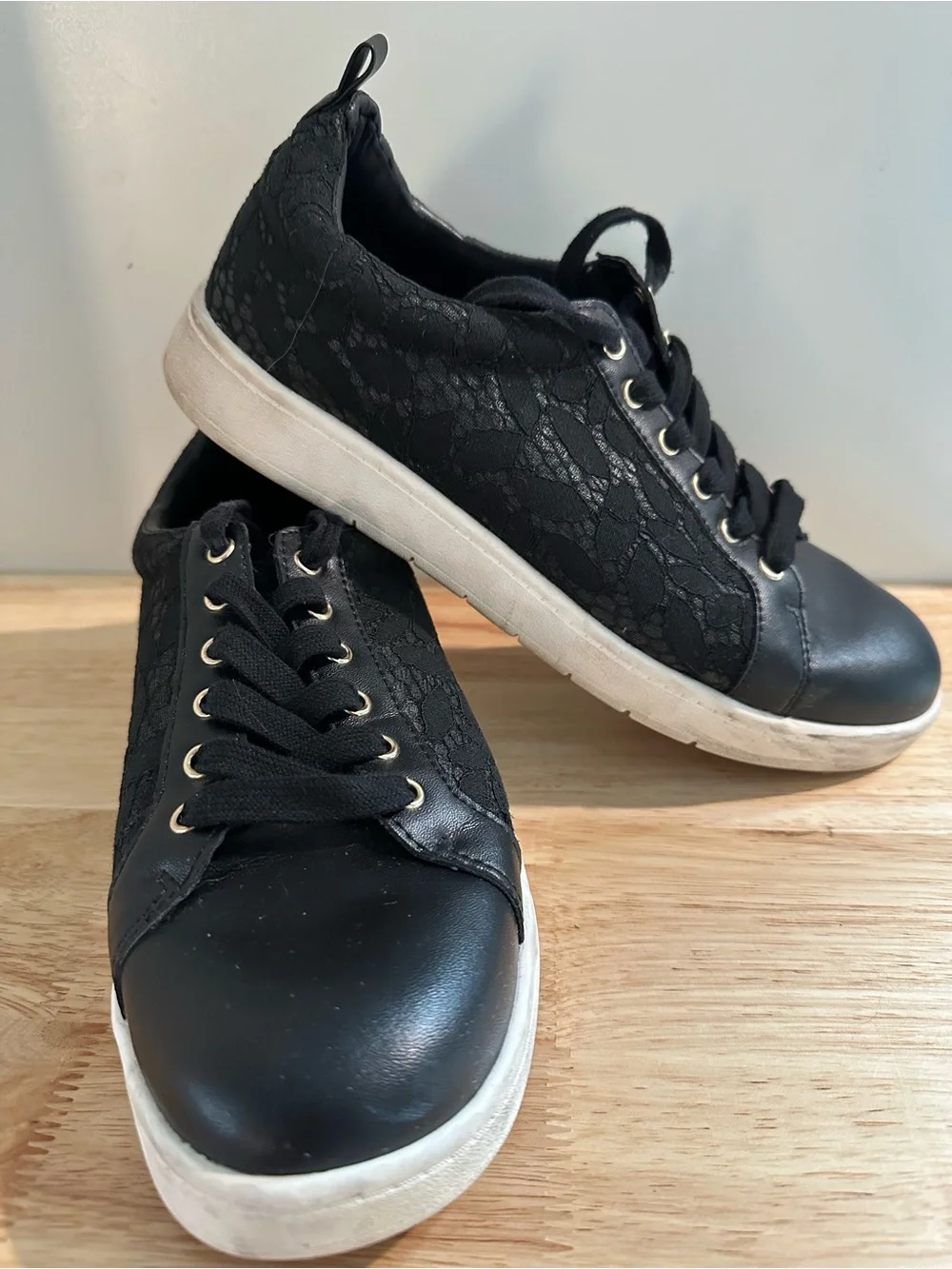 White House Black Market Black Lace Sneakers